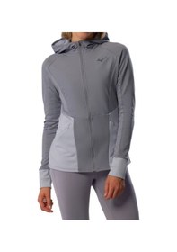 Resim Mizuno Active Warm Hybrid Fermuarlı Kapüşonlu Kadın Yağmurluk Gri Çok Renkli 