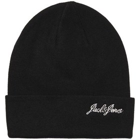 Resim Jack & Jones Erkek Jacburnaby Yazı Detaylı Bere 12280403 Siyah Siyah 