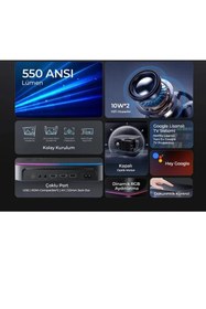 Resim Havit 4K Desteği Otomatik Netleme 5ghz Wifi Kablosuz bağlantı Google Lisanslı Premium Projeksiyon Cihazı 