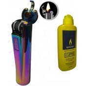 Resim Güneş Avm Kişiye Özel Clıpper Tam Metal Benzinli Çakmak Icy Clıpper 80ML Benzin 