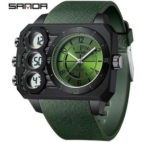 Resim Oldfriend Sanda Erkek Spor Saati 50m Su Geçirmez Kronometre Alarm Askeri Yeşil Kadranlı Diğer 