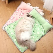 Resim Köpekler ve kediler için 1 serin ped - yaz sıcak buz pedi, pembe çilek deseni, küçük ila orta boy evcil hayvanlar için dayanıklı naylon serin yatak, nefes alabilen ve rahat sıcaklık koruması 