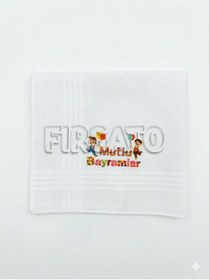 Resim Fırsato Bayram Mendili Mutlu Bayramlar Baskılı 10 ADET | Hediyelik | Mendil 28x28cm, %100 pamuk | 