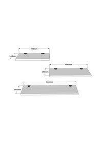 Resim Robinhome Robin Home Raffi 3'Lü Uçan Raf Duvar Rafı Siyah 