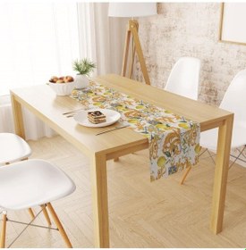 Resim Limon Tasarımlı Runner 140x45cm Ince Keten, Uluslararası Yıkama Ve Solmama Sertifikası Çok Renkli 