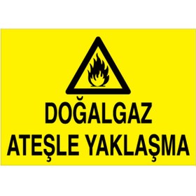 Resim Uytab Doğalgaz Ateşle Yaklaşma Uyarı Tabelası - 20x30 Alüminyum Kompozit Panel - DG36 