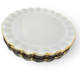 Resim Sudedi Home Hüma Altın Yaldızlı Cam Pasta Tabağı Seti 6 Lı 21 Cm Çok Renkli 