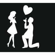 Resim AVERY Beyaz Evlilik Teklifi Sticker, Aşk Sticker, 
