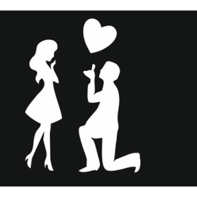 Resim AVERY Beyaz Evlilik Teklifi Sticker, Aşk Sticker, 