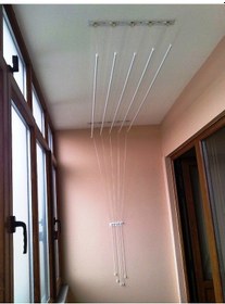 Resim Asansörlü Çamaşır Askısı Tavan Tipi 5 Çubuk 180 CM Beyaz 