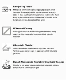 Resim Braun Entegre Yağ Tepsisi SnackMaker 5 Çift Taraflı Sandviç ve Waffle Makinesi & Tost Makinesi 
