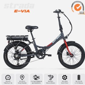 Resim Strada Cycles E-Via 20 Jant Hidrolik Disk Katlanabilir Elektrikli Bisiklet 
