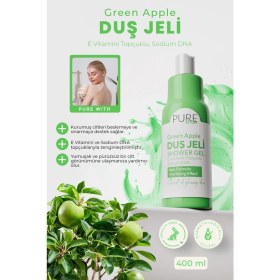 Resim Pure With Yeşil Elma Duş Jeli, E Vitamini Topçuklu | Arındırıcı Etki | 400 ml 