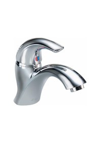 Resim Delta Faucet 22c601 Tek Delikli, 6,25 X 1,9 X 6,25 İnç, Krom Açık Bej 