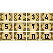 Resim Metal Kapı Masa Dolap Numara Levhası 5x7cm Altın Renk 12 Adet (1…12) 