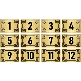 Resim Metal Kapı Masa Dolap Numara Levhası 5x7cm Altın Renk 12 Adet (1…12) 