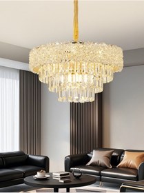 Resim Kristoff 50'lik Yuvarlak Gold Kristalli Avize Gold 