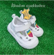 Resim Ege Kids HAKİKİ DERİ ORTOPEDİK BEYAZ KIZ İLKADIM AYAKKABISI 