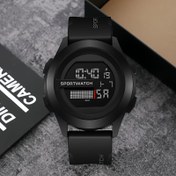 Resim 1 adet Minimalist Dial Nefes Alabilen Kayış Çok Fonksiyonlu Spor Saati, Parıldama ve Alarm Saati 24 Saatlik Ekran, Plastik Kasa, Pil Güçlü Dijital Hareket, Spor Tasarımı, Dijital Ekran, Pil Bölümü, Plastik Kayış 