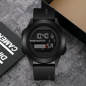 Resim 1 adet Minimalist Dial Nefes Alabilen Kayış Çok Fonksiyonlu Spor Saati, Parıldama ve Alarm Saati 24 Saatlik Ekran, Plastik Kasa, Pil Güçlü Dijital Hareket, Spor Tasarımı, Dijital Ekran, Pil Bölümü, Plastik Kayış 