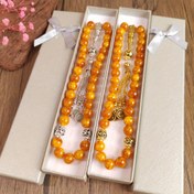 Resim 10mm 33 Amber Boncuk, Müslüman Namaz Boncukları, Yıldız ve Ay Püskülü El Yapımı Doğal Bileklik, Aile ve Arkadaşlar İçin Hediye Olarak Uygun, Zarif Hediye Kutusuyla Birlikte Gelir 