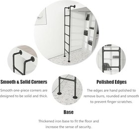 Resim Ağır Hizmet Tipi Bodrum ve RV Ranza Merdiveni 52 inç Loft Basamak Merdiveni Seyahat Römorkları ve Garajlar için 320 Lbs Destekler Dış Mekan Kullanımı ve İkiz Yataklar için İdeal 