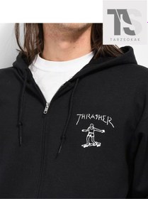 Resim Trasher Skate Sweatshirt Fermuarlı Hırka Siyah Siyah 