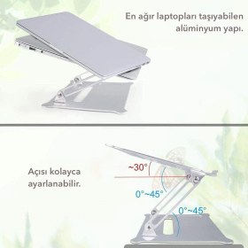Resim iDock N30 Alüminyum Ergonomik Tam Ayarlı Laptop Bilgisayar Standı 