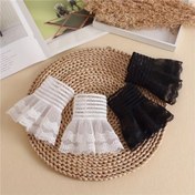 Resim Kadın Modası Elastik Sahte Kol Manşet Eldivenler - Dekoratif Örme Bilezikler, Dacron ve Spandex, Düz Renk, Hafta Sonu Giyiminde Rahat Stil - Beyaz ve Siyah Seçenekler Mevcut 