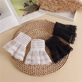 Resim Kadın Modası Elastik Sahte Kol Manşet Eldivenler - Dekoratif Örme Bilezikler, Dacron ve Spandex, Düz Renk, Hafta Sonu Giyiminde Rahat Stil - Beyaz ve Siyah Seçenekler Mevcut 