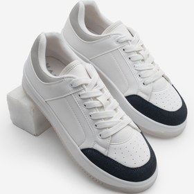 Resim Marjin Kadın Sneaker Kalın Taban Süet Detay Spor Ayakkabı Hinos Lacivert 