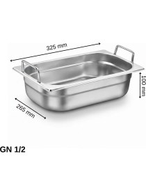 Resim Üret Çelik Üret Saplı Gastronom Küvet Gn 1/2 100 mm 6.5 Lt 