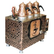 Resim Elektrikli Üç Demlikli Bakır Çay Kazanı Demlik Hediyeli 