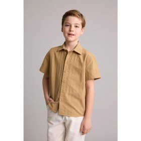 Resim DeFacto Regular Fit Poplin Kısa Kollu Gömlek Erkek Çocuk H7517A826HS 