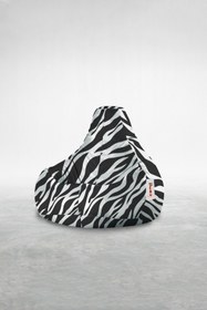 Resim earmut Damla Xl Premium Zebra Tasarım Desenli Armut Koltuk 