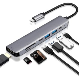 Resim Axe 7 In 1 Sd Usb Type-c Hub Hdmı Girişli Çevirici Çoklayıcı 