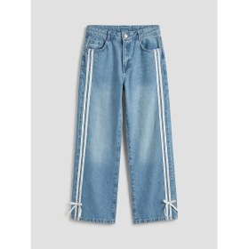 Resim LC Waikiki Lcw Kids Mavi Wideleg Fiyonklu Kız Çocuk Jean Pantolon 