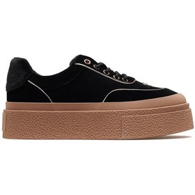 Resim Guja Kadın Deri Sneaker Ayakkabı 25k 25k330 Z Siyah Süet Siyah Süet 