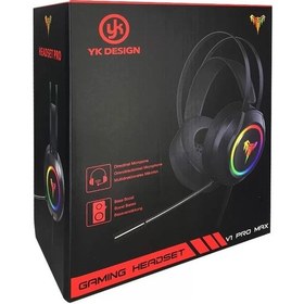 Resim YK Design V1 Pro Max RGB Stereo Kulak Üstü Oyuncu Kulaklığı 