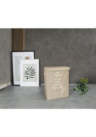 Resim Mbois Kapaklı Ve Kulplu Cırtlı Düzenleyici Kirli Çamaşır Sepeti Çok Amaçlı Organizer Keçe Sepet (M 