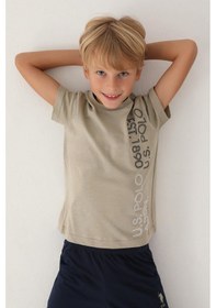 Resim U.s. Polo Assn. 1702 Lisanslı Straight Haki Erkek Çocuk Pijama Takımı 001 