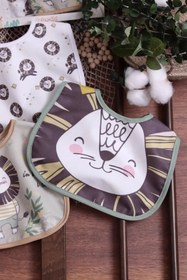 Resim Bebechi Lumi Lamb 3'lü Bebek Mama Önlüğü Seti - %100 Pamuklu, Yumuşak Dokulu, Sıvı Emici Çıtçıtlı Bebek Önlü 