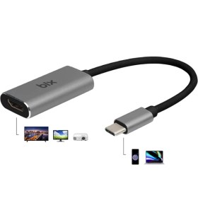 Resim Bix BX01HB Type-C to 4K@30Hz HDMI, Macbook / Windows Uyumlu Grafik Adaptörü 
