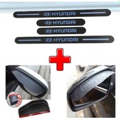 Resim Hyundai Santa Fe Uyumlu Carbon Kapı Eşiği + Ayna Yağmur Koruyucu (552943770) 