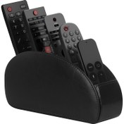 Resim 5 Bölme ile Uzaktan Kumanda Tutucu - TV, DVD, Blu-ray, Medya Oynatıcı ve Isıtma Kontrolü için Siyah Suni Deri Uzaktan Kumanda Kutusu, Bağımsız Depolama, Ev Depolama, Masa ve Çekmece Düzenleyici 
