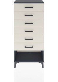 Resim Arges Dolap 6 Çekmeceli 60x30x134 Antrasit-aytaşı Antrasit 