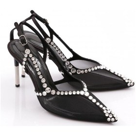 Resim Dgn 9013 Kadin Metal Aksesuar İşli Topuklu Abiye Ayakkabi 9013-2446-R1671 