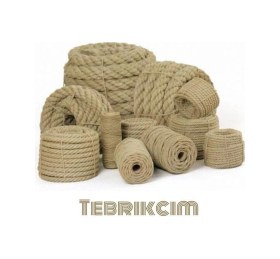 Resim 10 Mm 30 Metre Jüt Halat Ip Dekoratif Hasır Ip Kendir Halat 