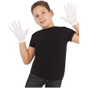 Resim Beyaz Renk Çocuk Boy Likralı Pandomim Eldiveni 