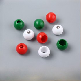 Resim 10 Adet Plastik Esnek İp Top Başlıkları - Dayanıklı Çok Renkli (Yeşil, Kırmızı, Beyaz) Merkez Delikli Çadır, Trambolin ve Dış Mekan Bağlama için Güvenli Bağlantı, Canlı Renk Seçenekleri, Standart Delik Özelliği 